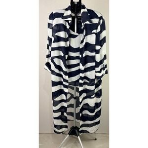 Dana Kay Womens 14W Zebra Print Duster Jacket and Tank Top 2 Piece Set